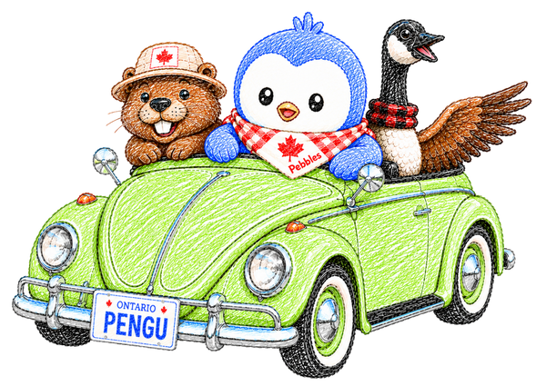 Pebbles Pengu cross-body canvas bag
