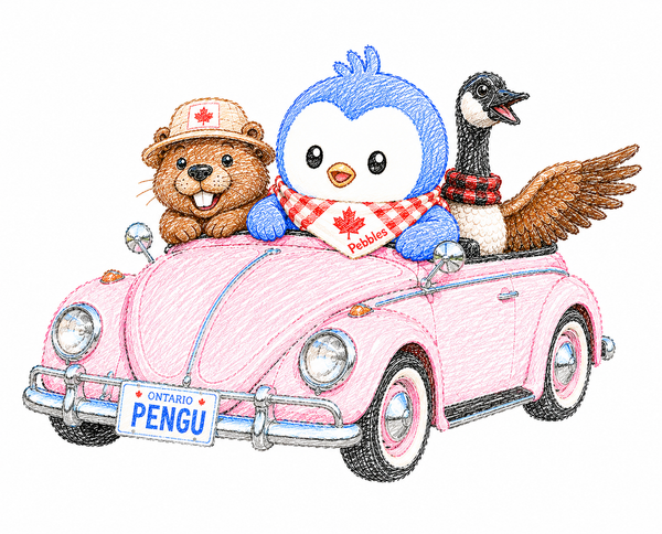 Pebbles Pengu cross-body canvas bag